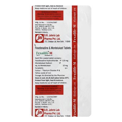 Fexolife M Tablet 10'S - Allergies-Ant