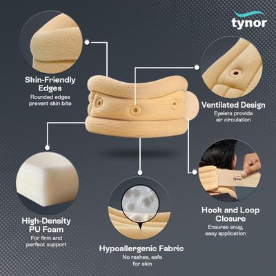 Tynor Cervical Collar Soft with Support (XL) (B 02) - Neck/Shoulder Supports
