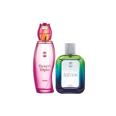 Ajmal Desert Rose EDP Floral Oriental Perfume And Bastion EDP Woody Aromatic Perfume 200 ml - Perfumes (Edt/Edp)