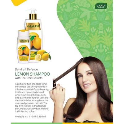 Vaadi Herbals Dandruff Defense Lemon Shampoo With Extract of Tea Tree 110 ml - Shampoos