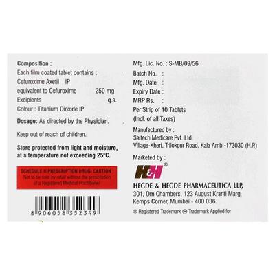 HHFURO 250 Tablet 10's - Bacterial Infections-Cep