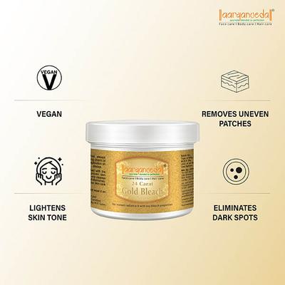 Aryanveda 24 Carat Gold Bleach Cream For All Skin Types (Pack of 2) 43 gm - Bleach