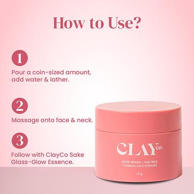 Clayco Azuki Beans + Koji Rice Foaming Face Powder 15 gm - Talcum Powders