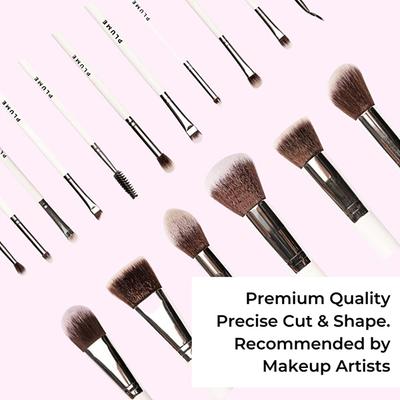 Plume Professional Makeup Brush Set Face and Eyes with Marbelicious Makeup Bag 16's - Face Brush