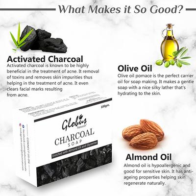 Globus Naturals Detoxifying Lemon & Charcoal Soap 200 ml - Soaps