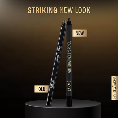 Lakme Glitterati Gel Eye Pencil Mysterious Black 1's - Eyebrow Pencils & Enhancers