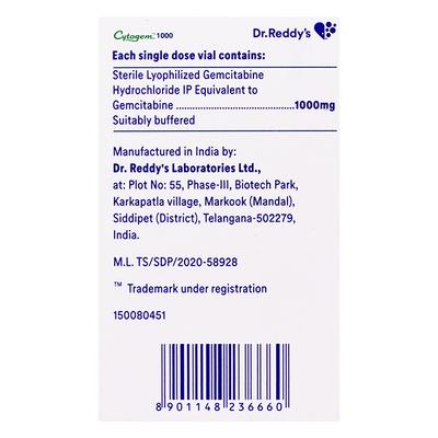 Cytogem 1gm Injection 1's - Cancer Oncology-Cyt
