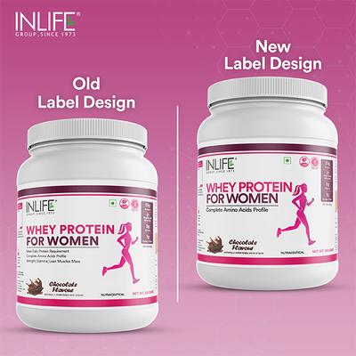 Inlife Whey Protein Powder for Women - Chocolate Flavour 500 gm - Whey Proteins