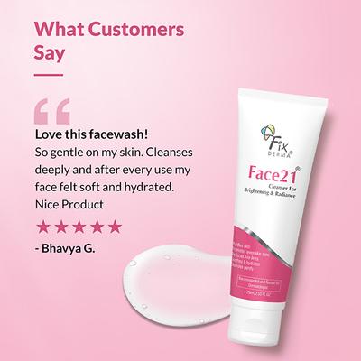 Fixderma Face21 Face Cleanser, Reduce Wrinkles & Fine Lines, Skin Brightening  Face Wash (75 ml) - Face Wash & Cleansers