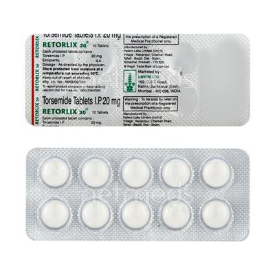 Retorlix 20mg Tablet 10'S - Hypertension-Diu