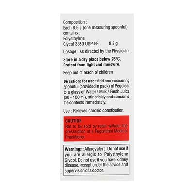 PEGCLEAR JAR SUGAR FREE Powder 119g - Constipation-Lax