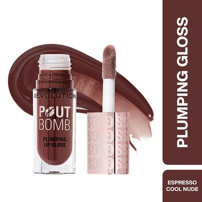 Makeup Revolution Pout Bomb Plumping Gloss Espresso Cool Nude 4.6 ml - Lip Glosses