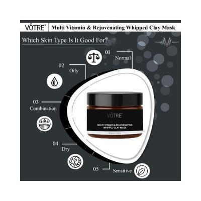Votre Multi Vitamin & Rejuvenating Whipped Clay Mask 50 gm - Masks & Peels