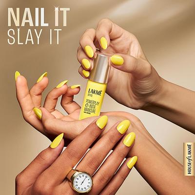 Lakme 9To5 Powerplay Insta-Manicure Nail Enamel Lemon Burst 6 ml - Nail Polish