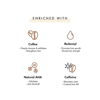 mCaffeine Coffee Hair Fall Control Kit - Shampoo, Hair Oil & Scalp Scrub 700ml - Shampoos
