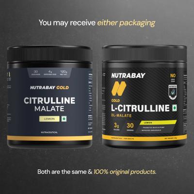 Nutrabay Gold Citrulline Malate Powder - Lemon 120 g - Workout Essentials