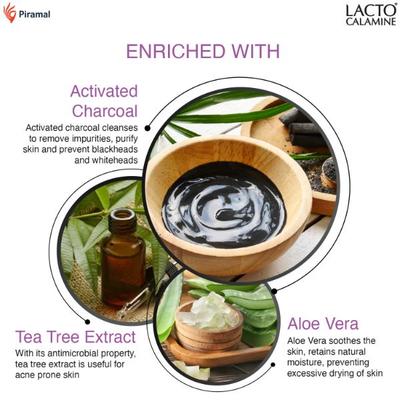 Piramal Lacto Calamine Face Wash - Activated Charcoal 100 ml - Face Washes