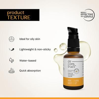 Deconstruct 10% Vitamin C Serum for Brightening Liposomal Technology for Visible Glow (30 ml) - Face Serum