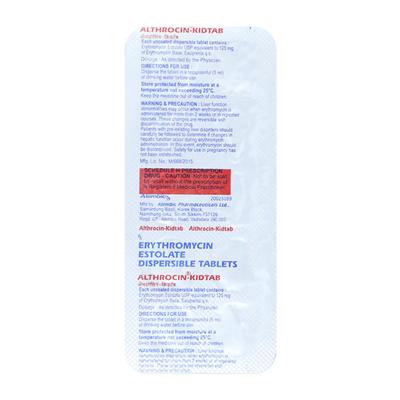 Althrocin Kidtab Tablet 10 'S - Bacterial Infections-Mac