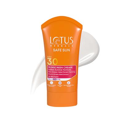 Lotus Herbals Safe Sun Sun Block Cream Pa++ Spf-30 100 Gm - Face Sunscreen