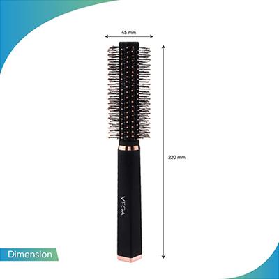 Vega Round Hair Brush for Women and Men Ideal for Adding Curls, Volume and Waves in Hair (E33-RB) 65 gm - Hair Brushes