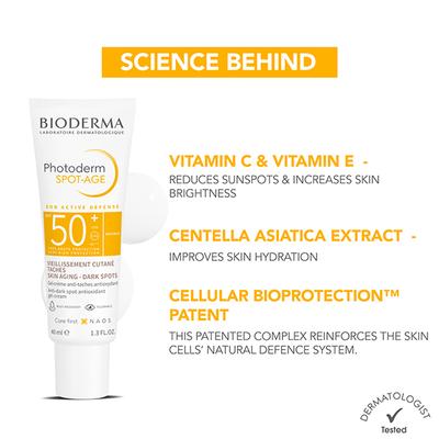 Bioderma Photoderm Spot-Age SPF 50+ PA++++ Anti-Ageing Sunscreen for Dark Spots, In Vivo Tested 40 ml - Face Creams