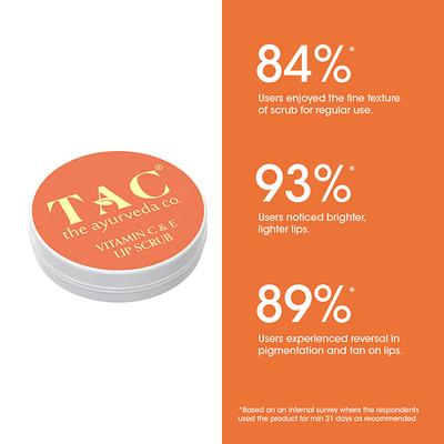 TAC - The Ayurveda Co. Vitamin C Lip Scrub for Women and Men Enriched with Vitamin E 20 gm - Lip Scrubs