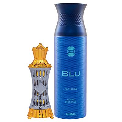 Ajmal Mizyaan Concentrated Perfume Oil Oriental Musky And Blu Homme Deodorant Aquatic Woody Fragrance 214 ml - Perfumes (Edt/Edp)