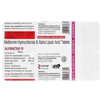 ALPHACYST M Tablet 10's - Diabetes-Ant