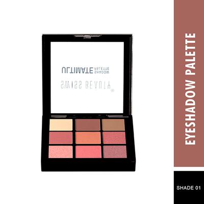 Swiss Beauty Ultimate shadow Palette - (Shade-01) 6gm - Eyeshadow, Bases & Primers