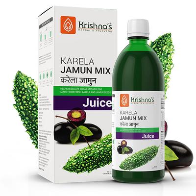 Krishna's Herbal & Ayurveda Karela Jamun Neem Juice 500 ml - Ayurvedic Juices