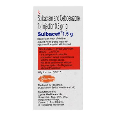 Sulbacef 1.5gm Injection 1's - Bacterial Infections-Cep