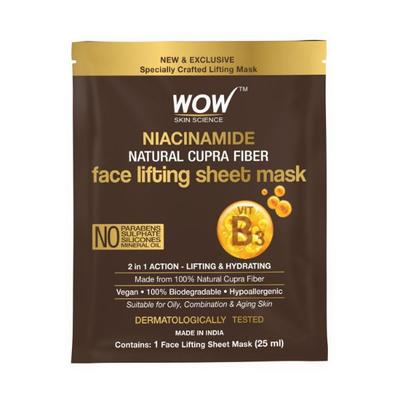 WOW Skin Science Niacinamide Natural Fiber Cupra Face Lifting Sheet Mask 25 ml - Sheet Masks