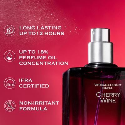 Mcaffeine Fien Cherry Wine Perfume For Women- Citrus-Sweet EDP, 12 Hrs Long Lasting 100 ml - Women Perfumes (Edt/Edp)
