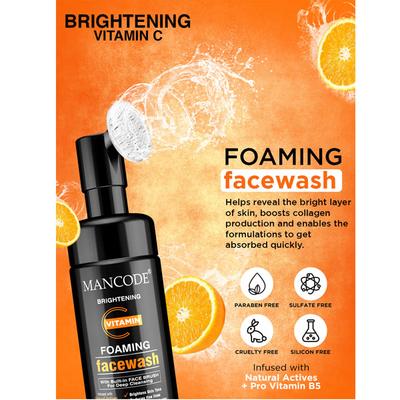 Mancode Brightening Vitamin C Foaming Face Wash 150 ml - Face Wash & Cleansers