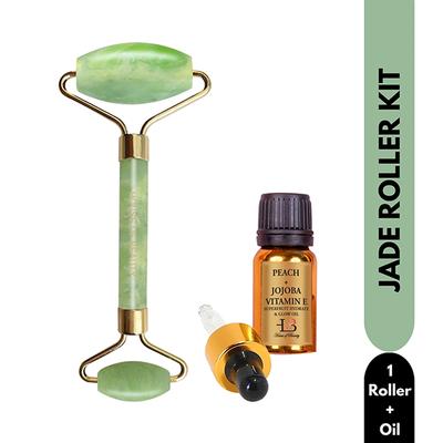 House of Beauty Jade Roller Kit -Toning, Tightening, Lymphatic Drainage, Depuffing Eyes (3Pcs) 1's - Face Oils