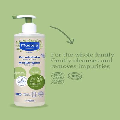 Mustela Micellar Water (Face&Body) 400 ml - Baby Body Wash