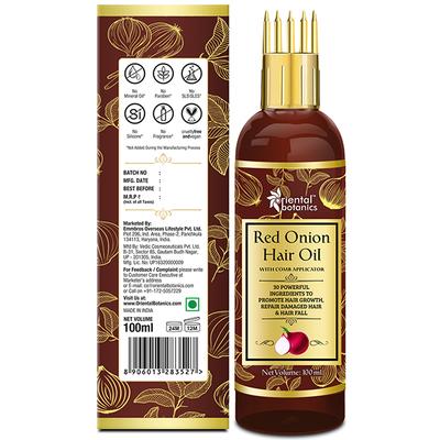 Oriental Botanics Red Onion Hair Oil with Comb Applicator 100 ml - Hair Oils