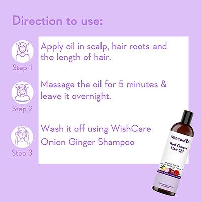 WishCare Red Onion Hair Oil for Hair Growth & Hair Fall Control- Onion Oil With Deep Root Applicator 200 ml - Hair Oils