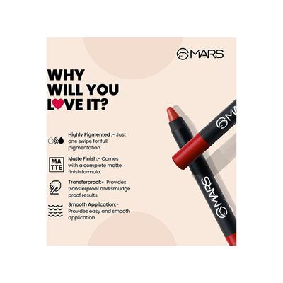Mars Won'T Budge Won'T Smudge Lip Crayon - I Am Romantic 3.5 gm - Lip Crayons