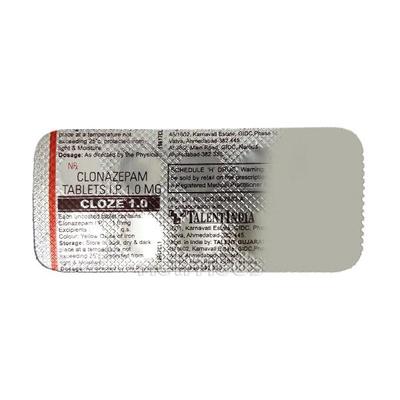 Cloze 1mg Tablet 10'S - Anxiety-Anx