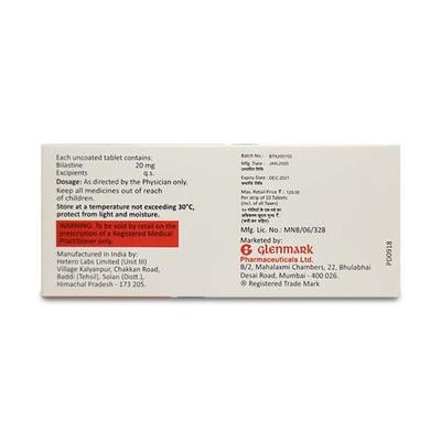 BELTAS 20mg Tablet 10's - Allergies-Ant