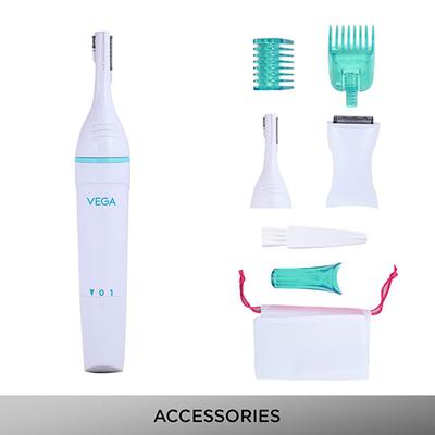 VEGA Silk Touch Electric Trimmer (VHBT 01) White 1 gm - Shaving & Hair Removal