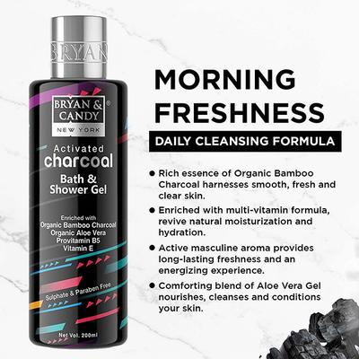 Bryan & Candy Charcoal Shower Gel 300 ml - Shower Gels & Body Wash