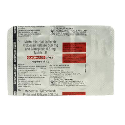 GLYCIPHAGE G 0.5 Tablet 10's - Diabetes-Ant