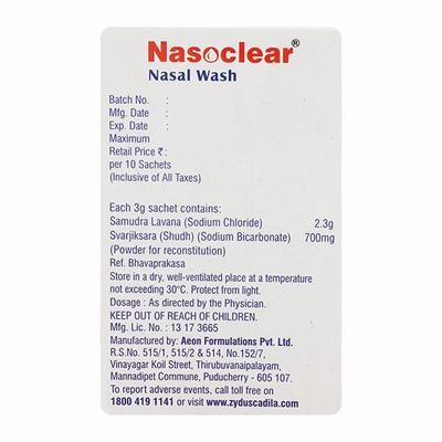 NASOCLEAR Nasal Wash 3gm - Nasal Congestion-Nas