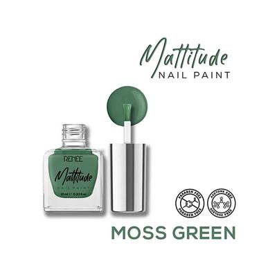 RENEE Mattitude Nail Paint - Moss Green 10 ml - Nail Polish