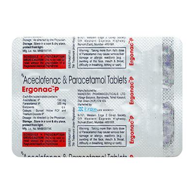 ERGONAC P Tablet 10's - Pain relief-Nsa
