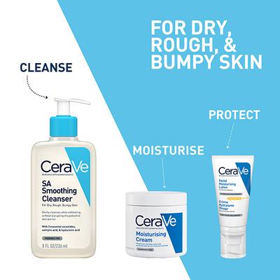 CeraVe SA Smoothing Cleanser For Dry, Rough & Bumpy Skin, Face wash with Salicylic Acid & Ceramides 236 ml - Face Washes