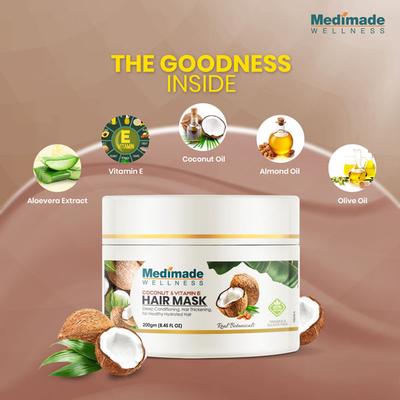 Medimade Coconut & Vitamin E Hair Mask (Pack of 2) 1's - Hair Masks & Packs